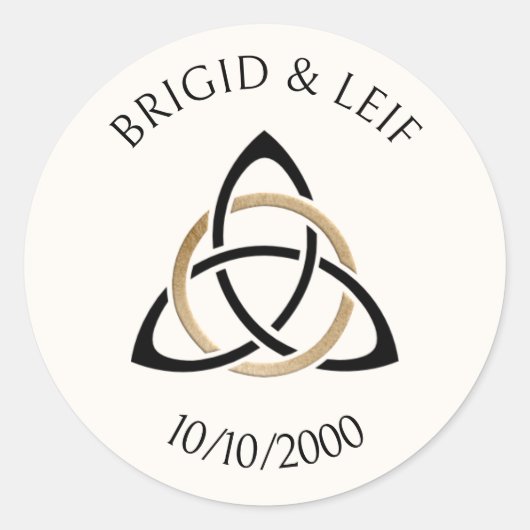 Fantasy Keltische bruiloft Ronde Sticker (Voorkant)