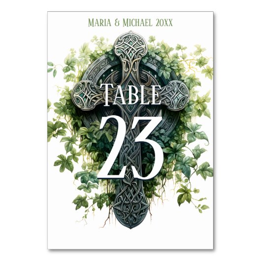 Fantasy Keltische Cross Tafel Nummer Kaart (Voorkant)