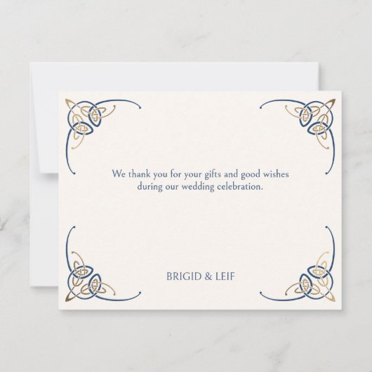 Fantasy Keltische middeleeuwse bruiloft Bedankkaart (Achterkant)