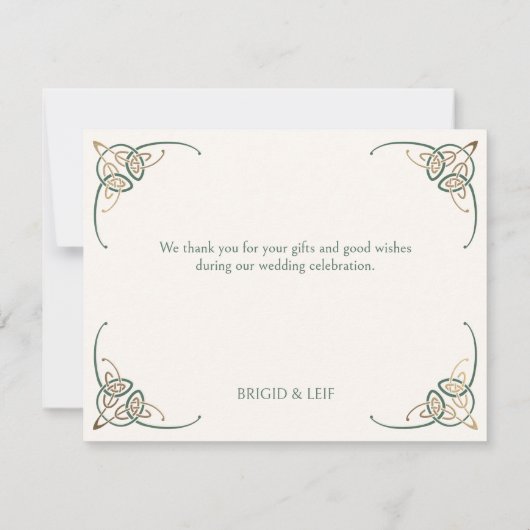 Fantasy Keltische middeleeuwse bruiloft Bedankkaart (Achterkant)