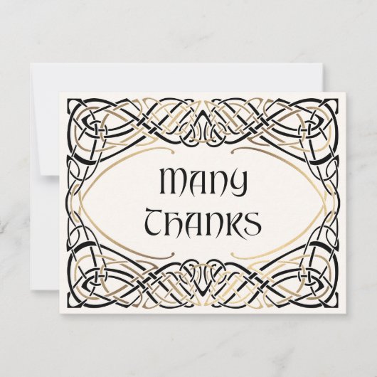 Fantasy Keltische middeleeuwse bruiloft Bedankkaart (Voorkant)