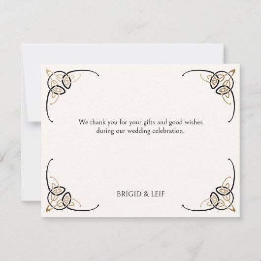 Fantasy Keltische middeleeuwse bruiloft Bedankkaart (Achterkant)