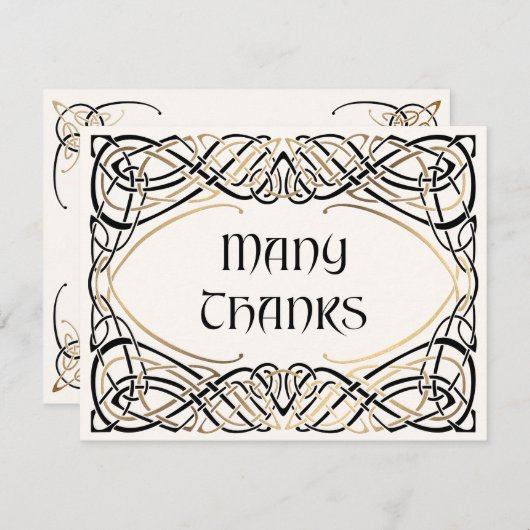 Fantasy Keltische middeleeuwse bruiloft Bedankkaart (Voorkant / Achterkant)