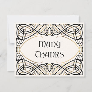 Fantasy Keltische middeleeuwse bruiloft Bedankkaart