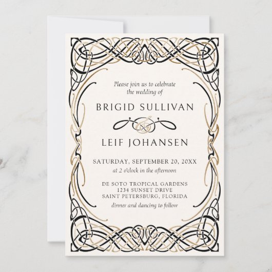 Fantasy Keltische middeleeuwse bruiloft Kaart (Voorkant)