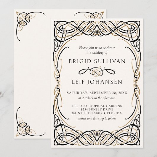 Fantasy Keltische middeleeuwse bruiloft Kaart (Voorkant / Achterkant)