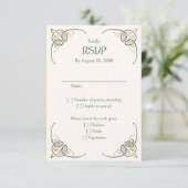 Fantasy Keltische middeleeuwse bruiloft RSVP Kaartje (Staand voorkant)