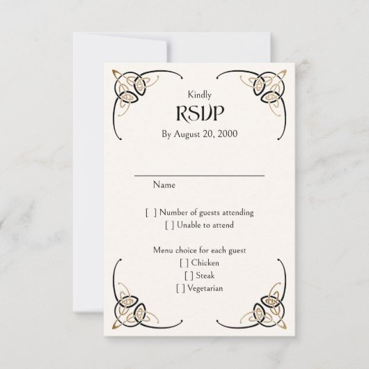 Fantasy Keltische middeleeuwse bruiloft RSVP Kaartje (Voorkant)