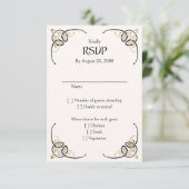 Fantasy Keltische middeleeuwse bruiloft RSVP Kaartje (Staand voorkant)