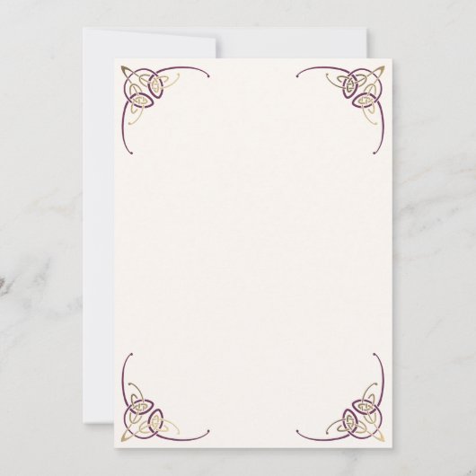 Fantasy Keltische middeleeuwse bruiloft uitnodigin Kaart (Achterkant)