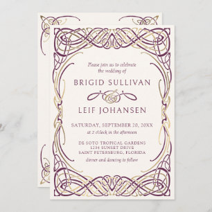 Fantasy Keltische middeleeuwse bruiloft uitnodigin Kaart