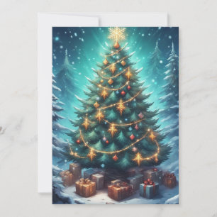 Fantasy Kerstboom Feestdagenkaart