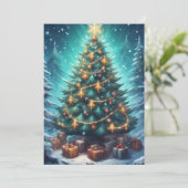Fantasy Kerstboom Feestdagenkaart (Staand voorkant)