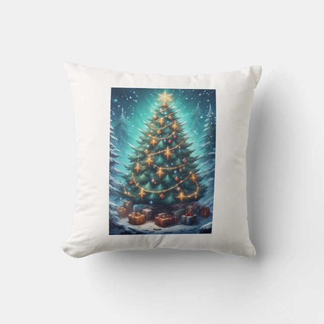Fantasy Kerstboom Kussen (Voorkant)