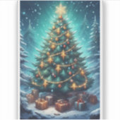 Fantasy Kerstboom Sticker (Voorkant)