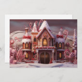 Fantasy Kersthuis met Snoepjes 3  Feestdagenkaart (Voorkant / Achterkant)