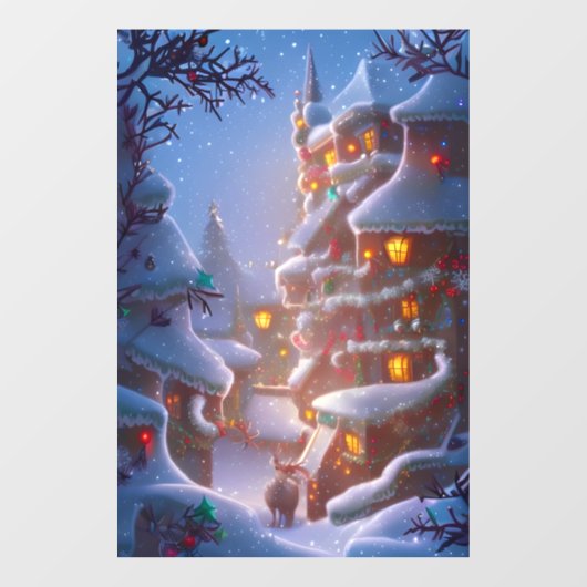 Fantasy Kerstmis 4 Window Cling Raamsticker (Vel)