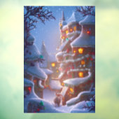 Fantasy Kerstmis 4 Window Cling Raamsticker (Vel 3)