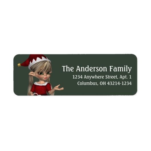 Fantasy Kerstmis Elf Adres Label - blonde (Voorkant)