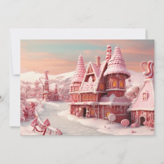 Fantasy Kerststol met Snoepjes 4 Feestdagenkaart (Voorkant)