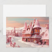 Fantasy Kerststol met Snoepjes 4 Feestdagenkaart (Voorkant / Achterkant)