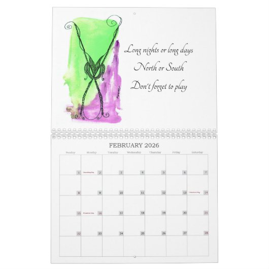 Fantasy Ketting 12 maanden Kalender 2025 (Feb 2026)