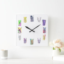 Fantasy Ketting Art Vierkante Klok