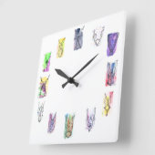 Fantasy Ketting Art Vierkante Klok (Hoek)