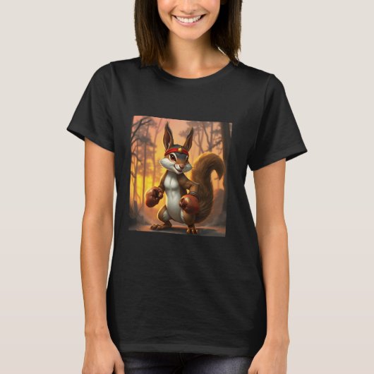 Fantasy Kickboxer Eekhoorn Bos T-shirt (Voorkant)