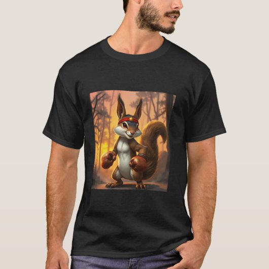 Fantasy Kickboxer Eekhoorn Bos T-shirt (Voorkant)