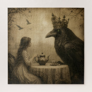 Fantasy Kind en een Koninklijke Raven Theepartij Legpuzzel