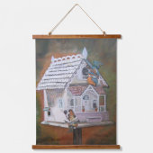 Fantasy Kingfisher Birdcage Hangend Wandkleed (Voorkant)