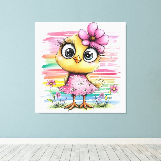 Fantasy Kip Canvas Afdruk (Insitu (Houten vloer))