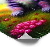 Fantasy kitten en maan poster (Hoek)