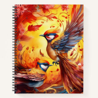 Fantasy Kleurrijk Vogel Notitieboek