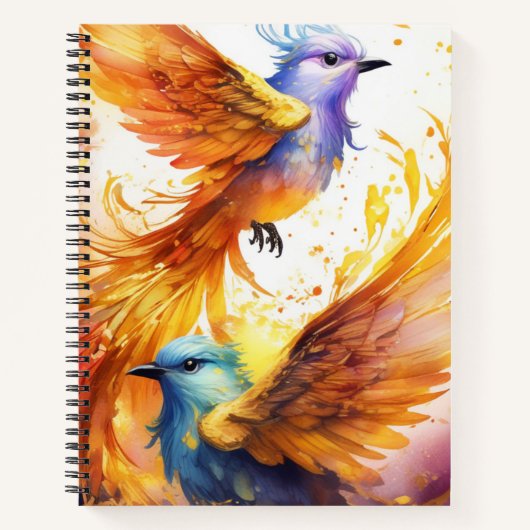 Fantasy Kleurrijk Vogel Notitieboek (Voorkant)
