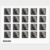 Fantasy Kleurrijke Kat Stickers (Vel)