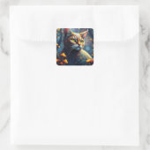 Fantasy Kleurrijke Kat Stickers (Tas)