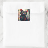 Fantasy Kleurrijke Kat Stickers (Tas)