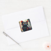 Fantasy Kleurrijke Kat Stickers (Envelop)
