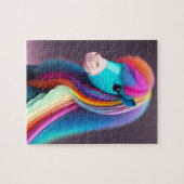 Fantasy kleurrijke Pony met regenboogkleuren, Pony Legpuzzel (Horizontaal)