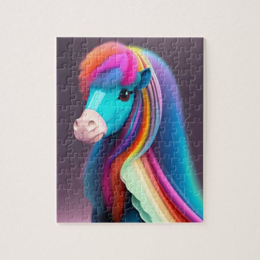 Fantasy kleurrijke Pony met regenboogkleuren, Pony Legpuzzel (Verticaal)