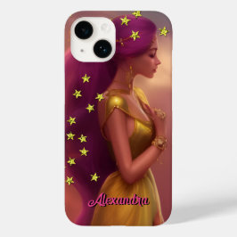 Fantasy Kleurrijke Prinses Meisje roze goud sterre Case-Mate iPhone 14 Hoesje
