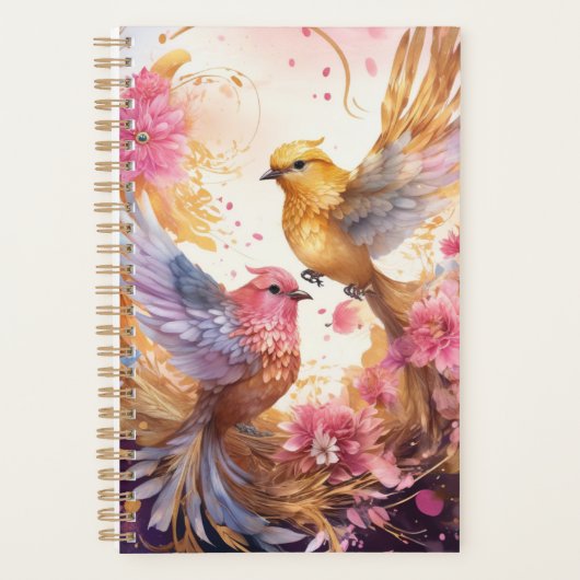 Fantasy kleurrijke vogel planner (Voorkant)