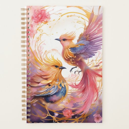Fantasy kleurrijke vogel planner (Voorkant)