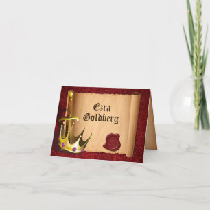 Fantasy Knight Middeleeuwse Bar Mitzvah Dank u Bedankkaart