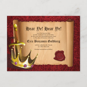 Fantasy Knight Middeleeuwse Bar Mitzvah Save the D Briefkaart