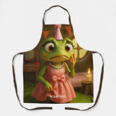 Fantasy Knuffel Kikker Meisje Feest Schort (Voorkant)