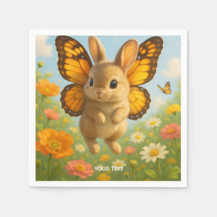 Fantasy Knuffel Konijn Bloemen Vleugels Servet