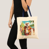 Fantasy Knuffelige Ijsbeer Strand Tote Bag (Voorkant (product))